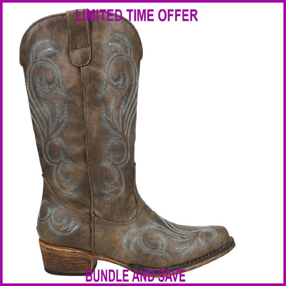 Women's Western Boots Snip Toe Flexible Outsole Cushioned Insole